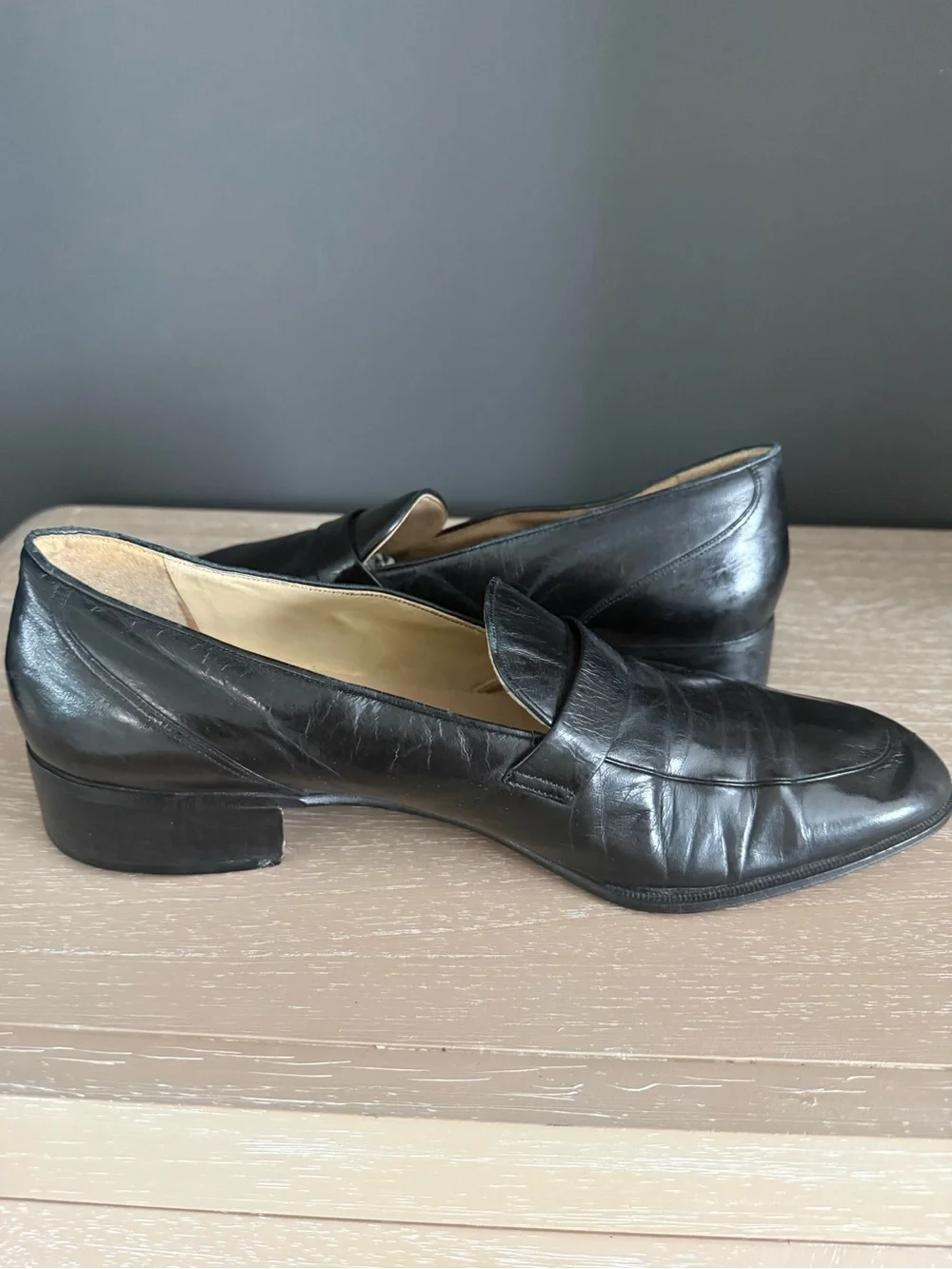 Men’s Pierre Cardin Black Leather Loafer Size 10M